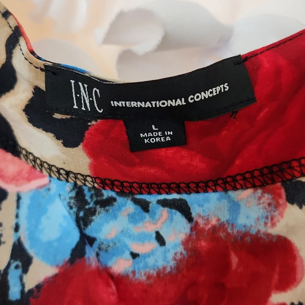 INC Leopard High Status. Cold Shoulder, Animal, Floral Print Top, L, XLa… - Picture 7 of 11